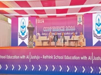 panelists express their views at the justuju rethink school education with ai organized by shahwilayat educational trust photo express