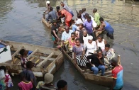 people are moving in boats after flood in eastern dr congo photo anadolu agency