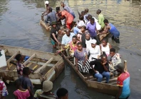 people are moving in boats after flood in eastern dr congo photo anadolu agency