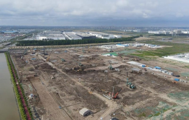 the construction site of us carmaker tesla s megapack factory in east china s shanghai may 23 2024 photo xinhua the construction site of us carmaker tesla s megapack factory in east china s shanghai may 23 2024 photo xinhua