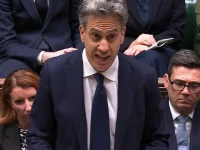 footage broadcast by the uk parliamentary recording unit pru via the parliament tv website in the house of commons on september 8 2026 shows britain s foreign secretary ed miliband delivering a speech on an import ban of goods from illegal settlements in occupied palestinian territories photo afp