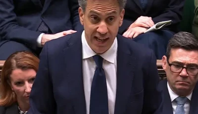 footage broadcast by the uk parliamentary recording unit pru via the parliament tv website in the house of commons on september 8 2026 shows britain s foreign secretary ed miliband delivering a speech on an import ban of goods from illegal settlements in occupied palestinian territories photo afp