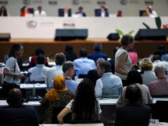 negotiators attend a plenary session during the un climate change conference cop30 in belem brazil november 21 2025 photo afp