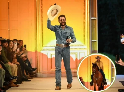 post malone debuts western inspired fashion line austin post in paris with runway horse finale post malone debuts western inspired fashion line austin post in paris with runway horse finale