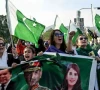 pakistani women leading a demonstration where they are carrying the pakistani flag after the ceasefire between pakistan and india in islamabad on may 10 2025 afp