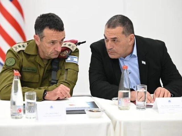 outgoing idf chief of staff lt gen herzi halevi left and incoming chief maj gen res eyal zamir in an undated photo israel defense forces