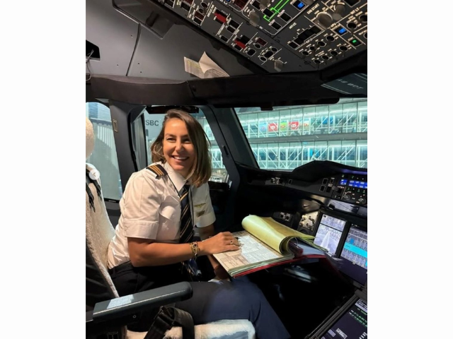 g k e k bra y ld r m in the cockpit of an airbus a380 dubai uae feb 25 2025 dha photo