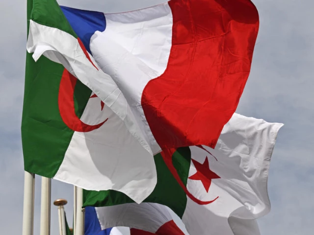 the algerian and french flags sway in the wind in the algerian capital on october 9 2022 upon the arrival of the french pm to algiers on a two day official visit alain jocard afp the algerian and french flags sway in the wind in the algerian capital on october 9 2022 upon the arrival of the french pm to algiers on a two day official visit alain jocard afp