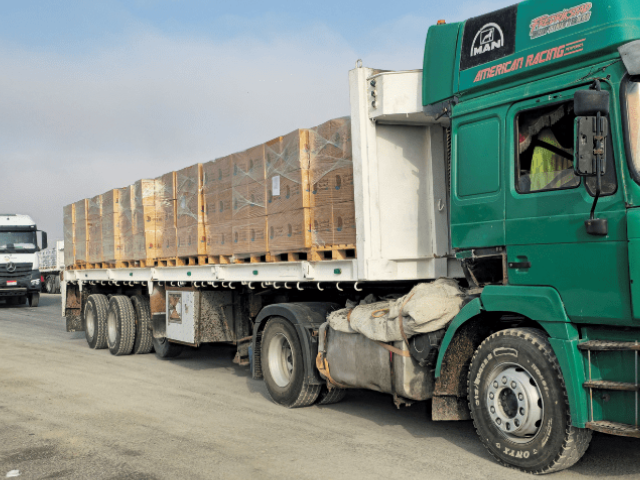 Trucks carrying aid line up near the Rafah border crossing between Egypt and the Gaza Strip, amid the ongoing conflict between Israel and Hamas, in Rafah, Egypt on July 28, 2025. — Reuters