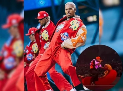 chris brown gets a bit too cosy with a fan during breezy bowl xx tour performance
