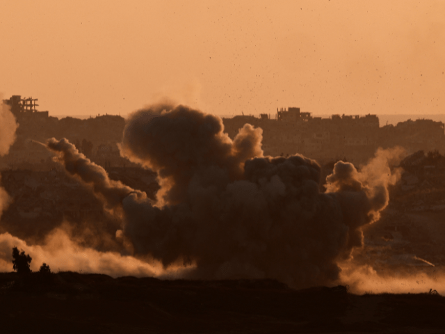 Smoke rises following an explosion in Gaza, as seen from the Israeli side of the Israel-Gaza border on July 13, 2025. — Reuters
