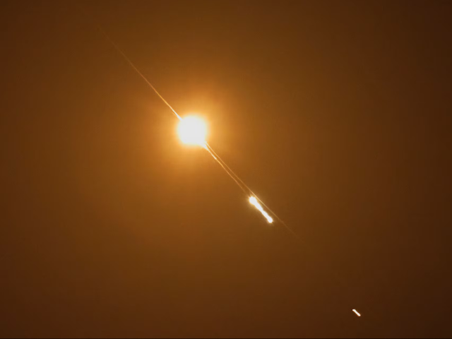 A missile launched from Iran is intercepted, as seen from the city of Ashkelon, Israel, June 13. REUTERS/Amir Cohen