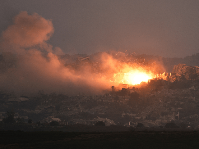 Smoke and flames from an explosion, as seen from the Israeli side of the Israel-Gaza border on July 10, 2025. — Reuters