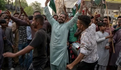 pakistani people celebrate after the ceasefire between pakistan and india in hyderabad sindh province on saturday akram shahid afp