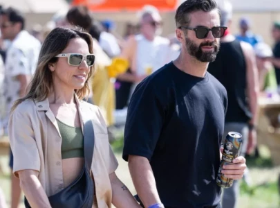 mel c from spice girls seen hand in hand with mystery man at glastonbury festival