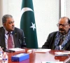 chairman of the parliamentary committee on kashmir rana muhammad qasim noon r held an interactive session with media representatives during his official visit to the us ambassador of pakistan to us rizwan saeed sheikh l was also present on the occasion on september 28 photo x