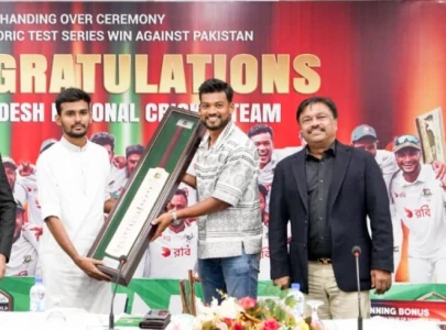 watch bangladesh team receives reward for historic test series victory against pakistan