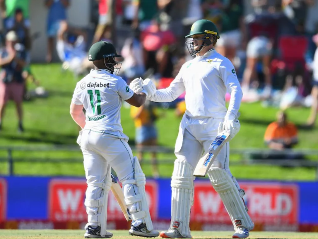 south africa s ryan rickelton and temba bavuma on day 1 of the second test vs pakistan photo afp