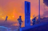 firefighters work to extinguish a wildfire in omis croatia on august 13 2026 photo screengrab reuters