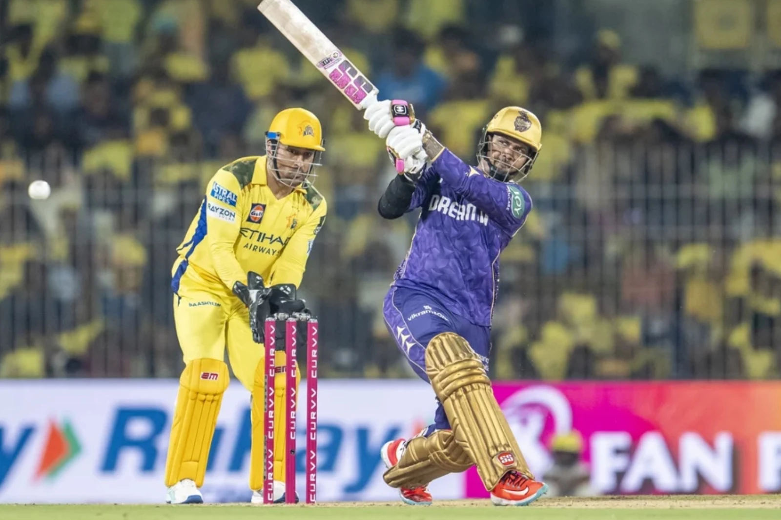 sunil narine who took three wickets also made a significant impact with the bat blasting 44 runs off just 18 deliveries photo courtesy bcci sunil narine who took three wickets also made a significant impact with the bat blasting 44 runs off just 18 deliveries photo courtesy bcci