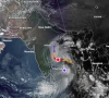 a satellite image showing cyclone arnab at the edge of india photo zoom earth