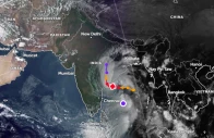 a satellite image showing cyclone arnab at the edge of india photo zoom earth