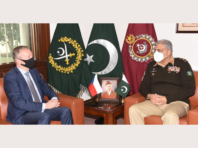 coas general qamar javed bajwa meets ambassador czech republic tomas smetanka at ghq photo ispr
