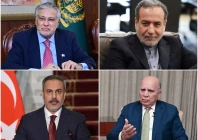 foreign minister ishaq dar clockwise iran s foreign minister abbas araghch foreign minister of turkiye hakan fidan and deputy prime minister and foreign minister of iraq fuad hussein photos file