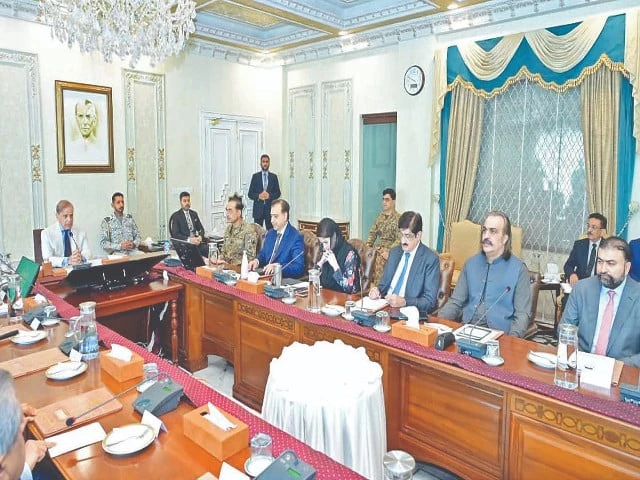 pm shehbaz sharif chairs a meeting on water resources and storage in islamabad photo ppi pm shehbaz sharif chairs a meeting on water resources and storage in islamabad photo ppi