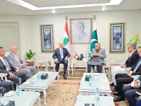 deputy prime minister ishaq dar meeting interior minister of lebanon ahmad al hajjar at the ministry of foreign affairs on september 15 2026 photo mofa