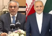 combined photo of deputy prime minister and foreign minister ishaq dar and iran s ambassador to pakistan reza amiri moghadam photos file