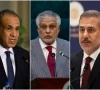 egyptian foreign minister badr abdelatty l foreign minister ishaq dar c and t rkish foreign minister hakan fidan photos file