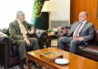 deputy prime minister and foreign minister ishaq dar with secretary general of the makkah joint defence agreement lieutenant general nauman mahmood on october 28 2026 photo foreignoffice x