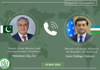 deputy prime minister and foreign minister ishaq dar spoke with the foreign minister of uzbekistan bakhtiyor saidov on may 16 2026 photo mofa x