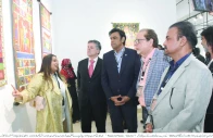 argentina s ambassador leopoldo francisco sahores and other guests visit the art exhibition peace pieces volume 1 featuring works by artists from argentina bangladesh and comoros on the second day of the world culture festival 2025 in karachi photo express