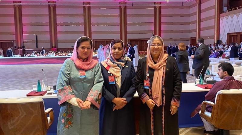 four afghan women who endured the taliban s oppressive rule and have fought for fragile gains since the militants were ousted are facing the hardline group in peace talks image twitter zarifa ghafari