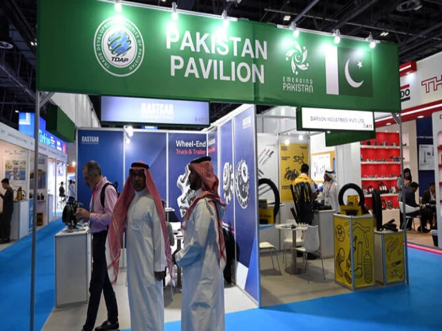 visitors stand outside a stall inside the pakistani pavilion at automechanika dubai 2025 in dubai uae on december 9 2025 photo courtesy pakistani consulate dubai visitors stand outside a stall inside the pakistani pavilion at automechanika dubai 2025 in dubai uae on december 9 2025 photo courtesy pakistani consulate dubai