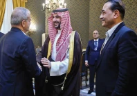 iranian president masoud pezeshkian greets saudi defence minister prince khalid bin salman