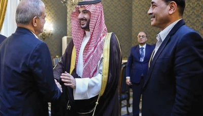 iranian president masoud pezeshkian greets saudi defence minister prince khalid bin salman