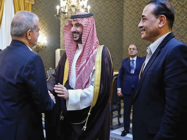 iranian president masoud pezeshkian greets saudi defence minister prince khalid bin salman iranian president masoud pezeshkian greets saudi defence minister prince khalid bin salman