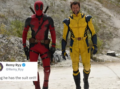 oh my god he has the suit on fans can t get over wolverine s famous yellow armour for deadpool 3