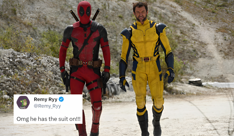 oh my god he has the suit on fans can t get over wolverine s famous yellow armour for deadpool 3