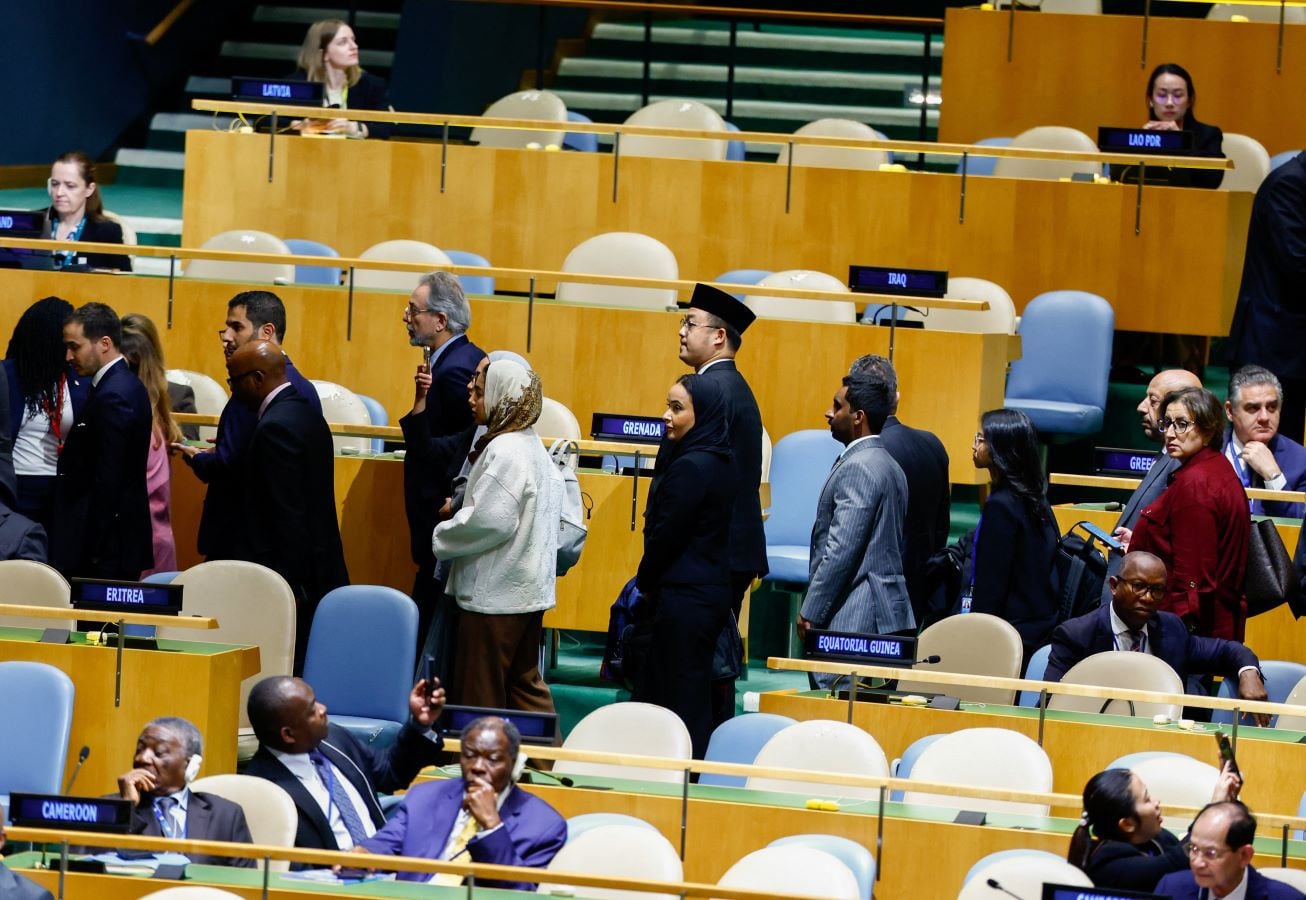 Delegates walk out as Israel's Prime Minister Benjamin Netanyahu addresses the 81st United Nations General Assembly at UN headquarters in New York City, US, September 24, 2026. REUTERS