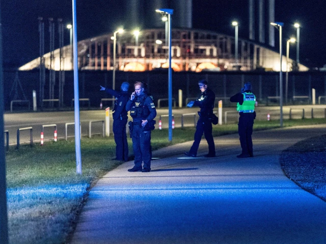 police outside copenhagen airport after drones were reported flying overhead earlier this week on september 22 2025 photo afp