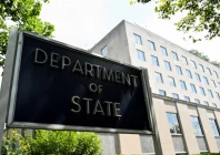 a general view of a us state department sign outside the us state department building in washington dc source reuters