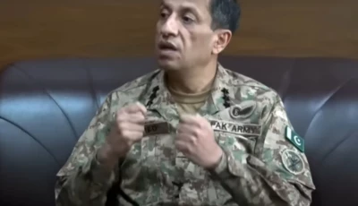 dg ispr lt gen ahmed sharif chaudhry speaks during an interview to sky news photo screengrab