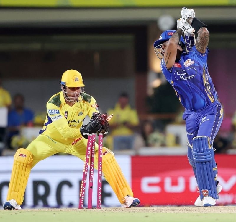 a lightning fast stumping from ms dhoni removes suryakumar yadav giving csk a crucial wicket photo ipl instagram