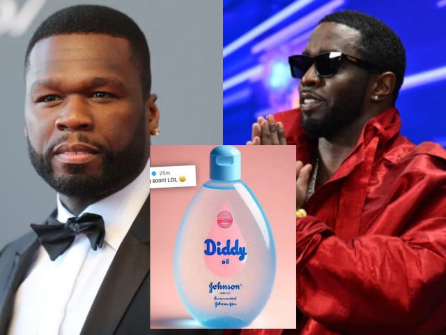 50 cent trolls diddy with diddy oil meme as netflix docuseries approaches final stages