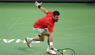 novak djokovic hits a return to monaco s valentin vacherot during their shanghai masters semifinal photo afp