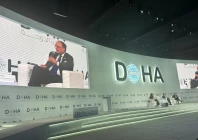 finance minister senator muhammad aurangzeb speaks at the session global trade tensions economic impact and policy responses in mena at the doha forum on saturday photo x